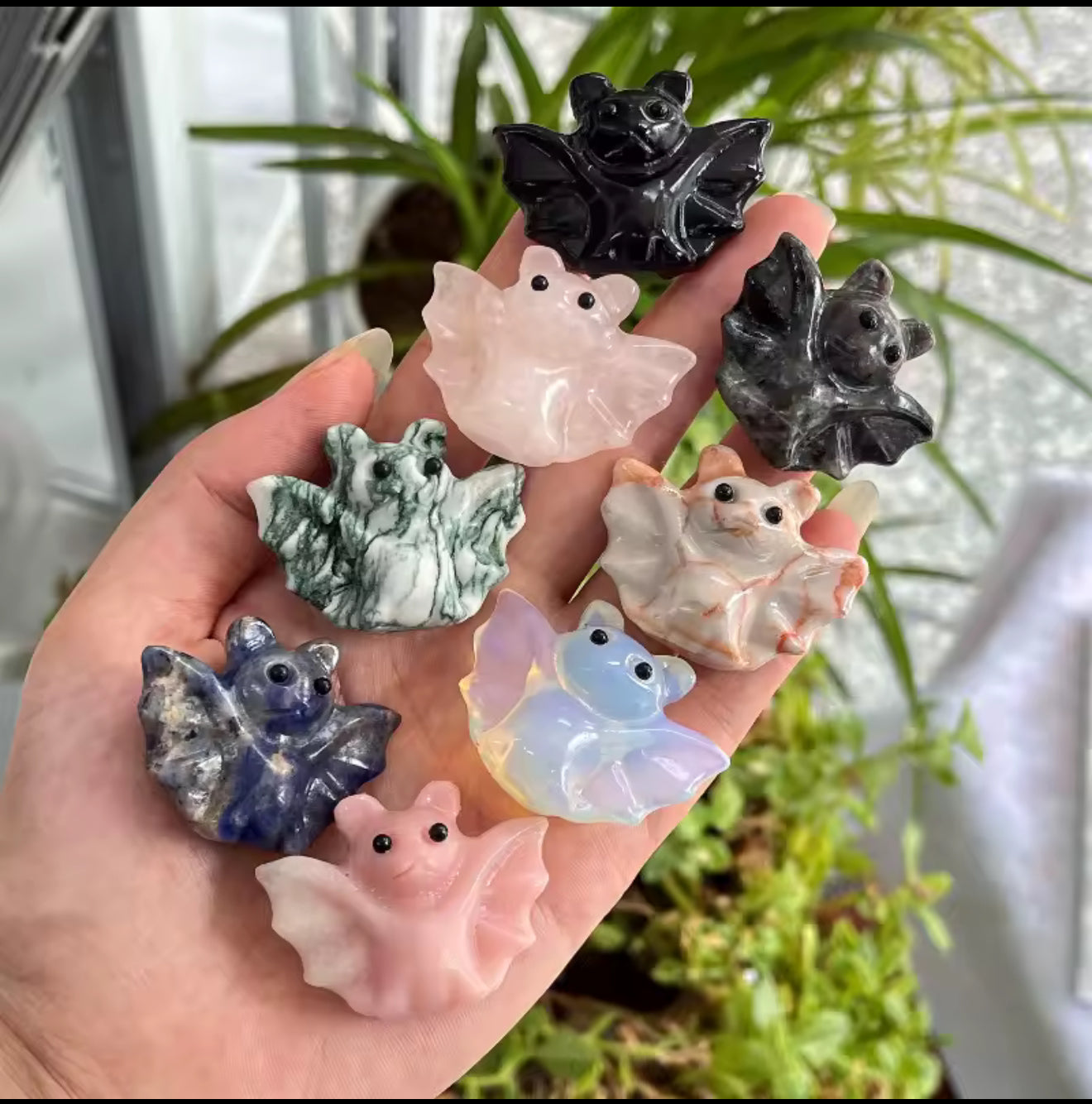 Hand Crafted Crystal Bat Figures