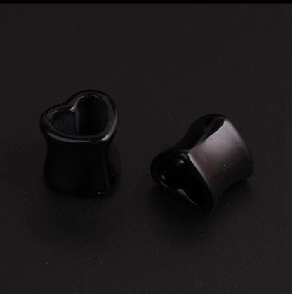 ACRYLIC Heart ear Plugs/tunnels  (Single or Pair)