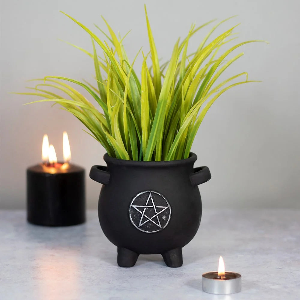 Cauldron Pentagram plant pot