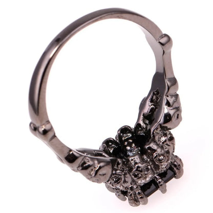 Black Zircon Skull Diamond RIng