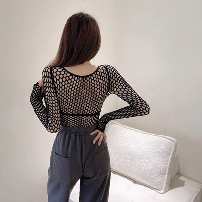 Long Sleeve Fishnet Top