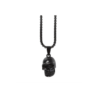 Black Stainless Steel Skull Necklace