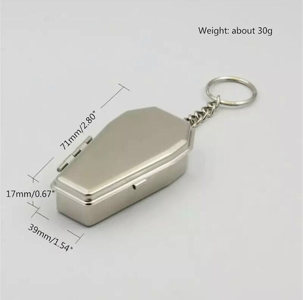 Mini Coffin shaped ashtray KEYRING