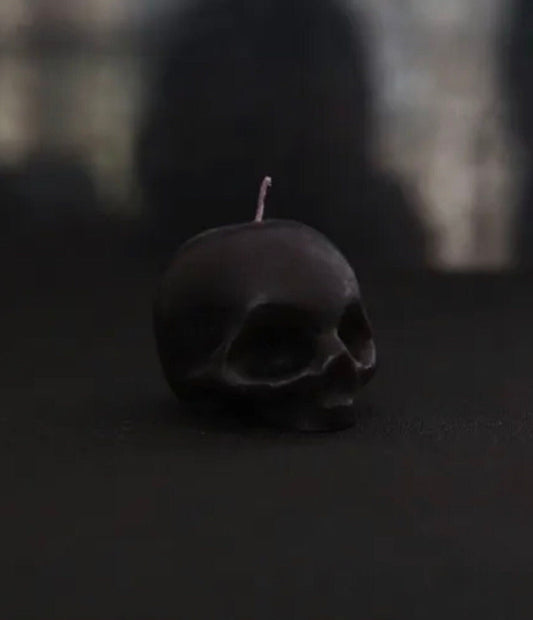 black Mini Skull Tealight Candle goth goff emo smoll SINGLE CANDLE