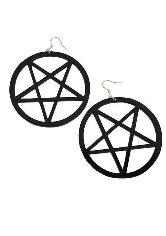 Acrylic pentagram earrings