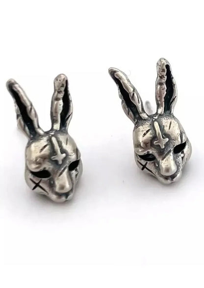 Demon bunny Rabbit Ear stud Earring