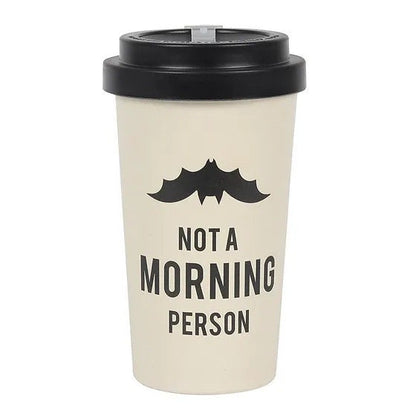 Gothic pagan witch Black not a morning person travel mug