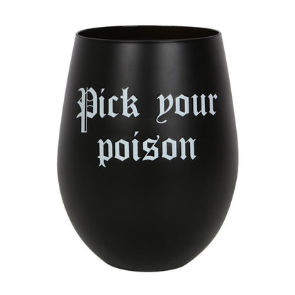 Pick Your Poison Stemless Wine Glass